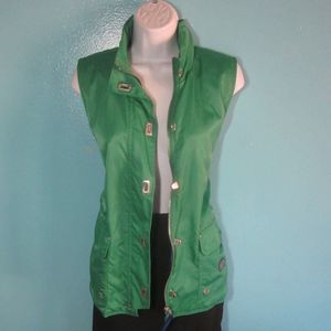 Ralph Lauren Womens Size M Marine Sailing Team Green Sleeveless Jacket w/  Hood